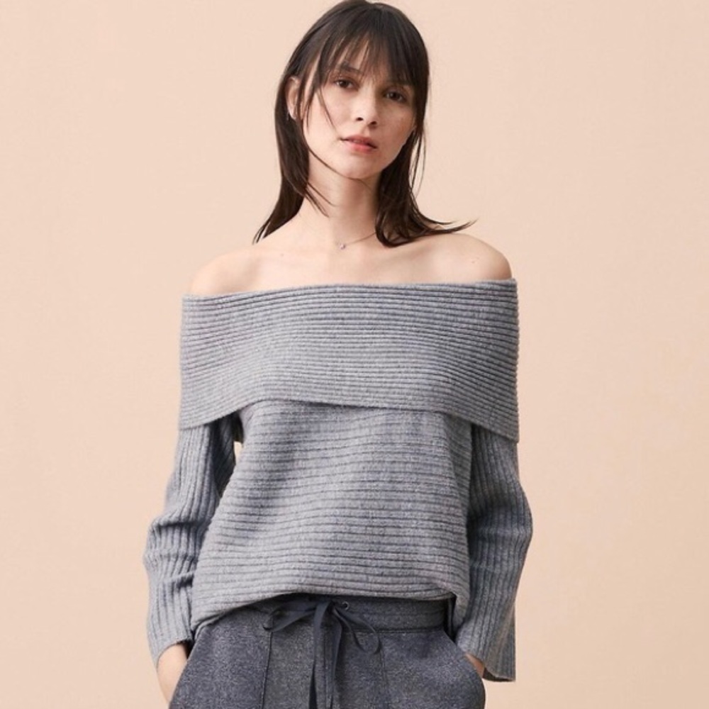 Lou & Grey Off the Shoulder Ribbed Sweater - Sz XS